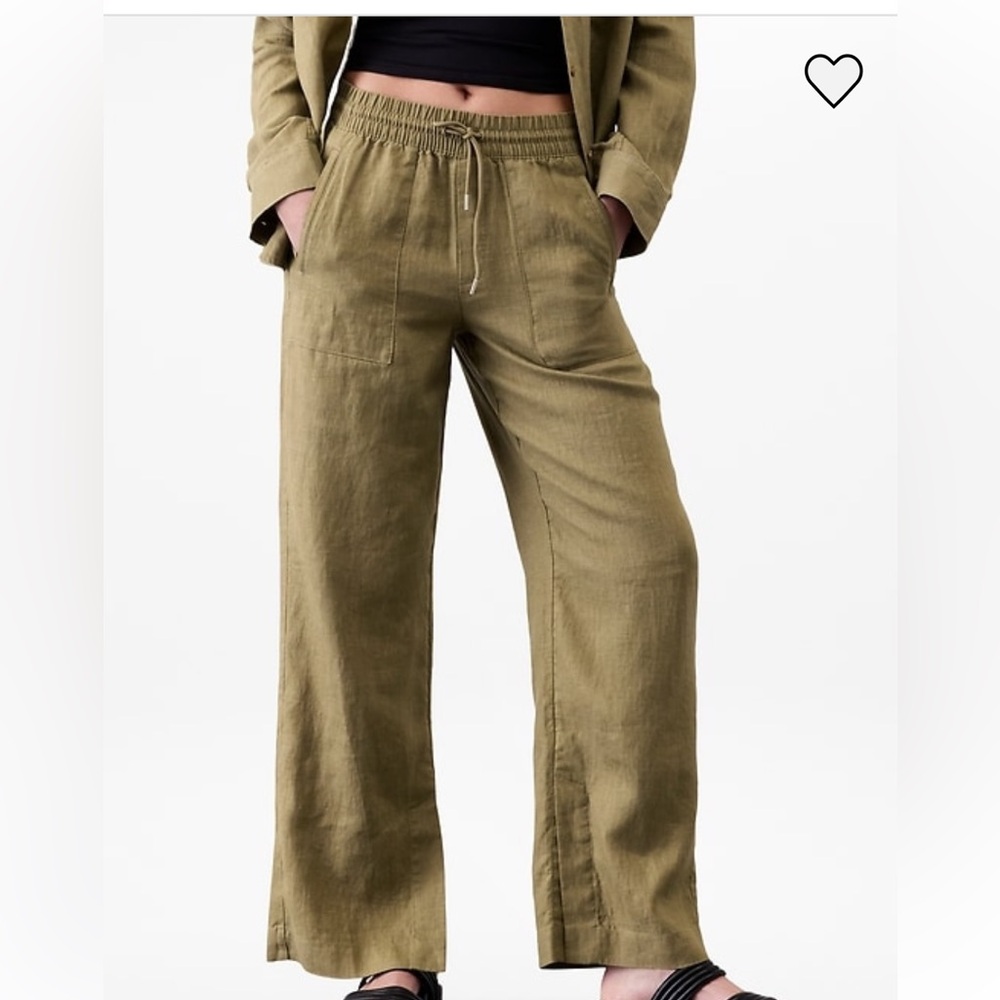 Athleta Retreat Wide Leg Linen Pant